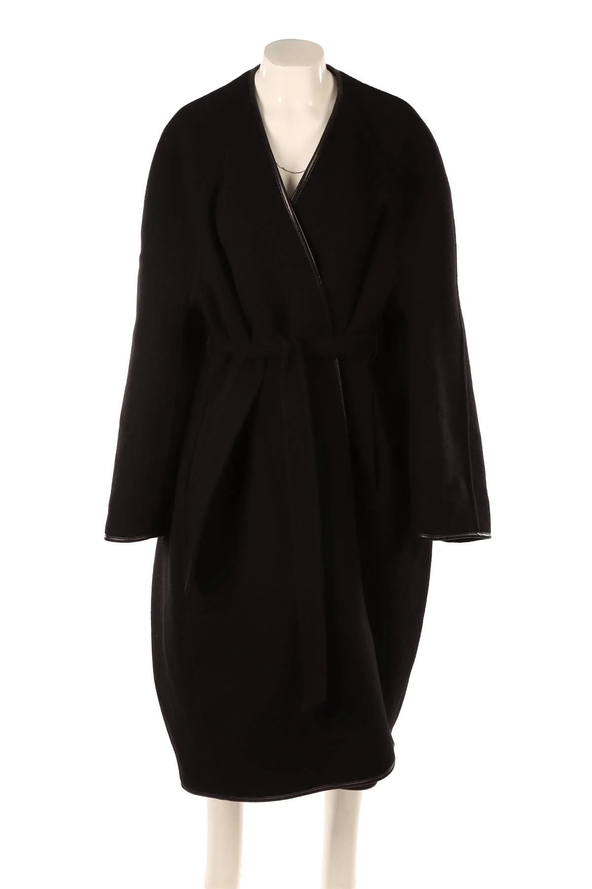 BALENCIAGA BLACK WOOL COAT FR 34 - Image 2