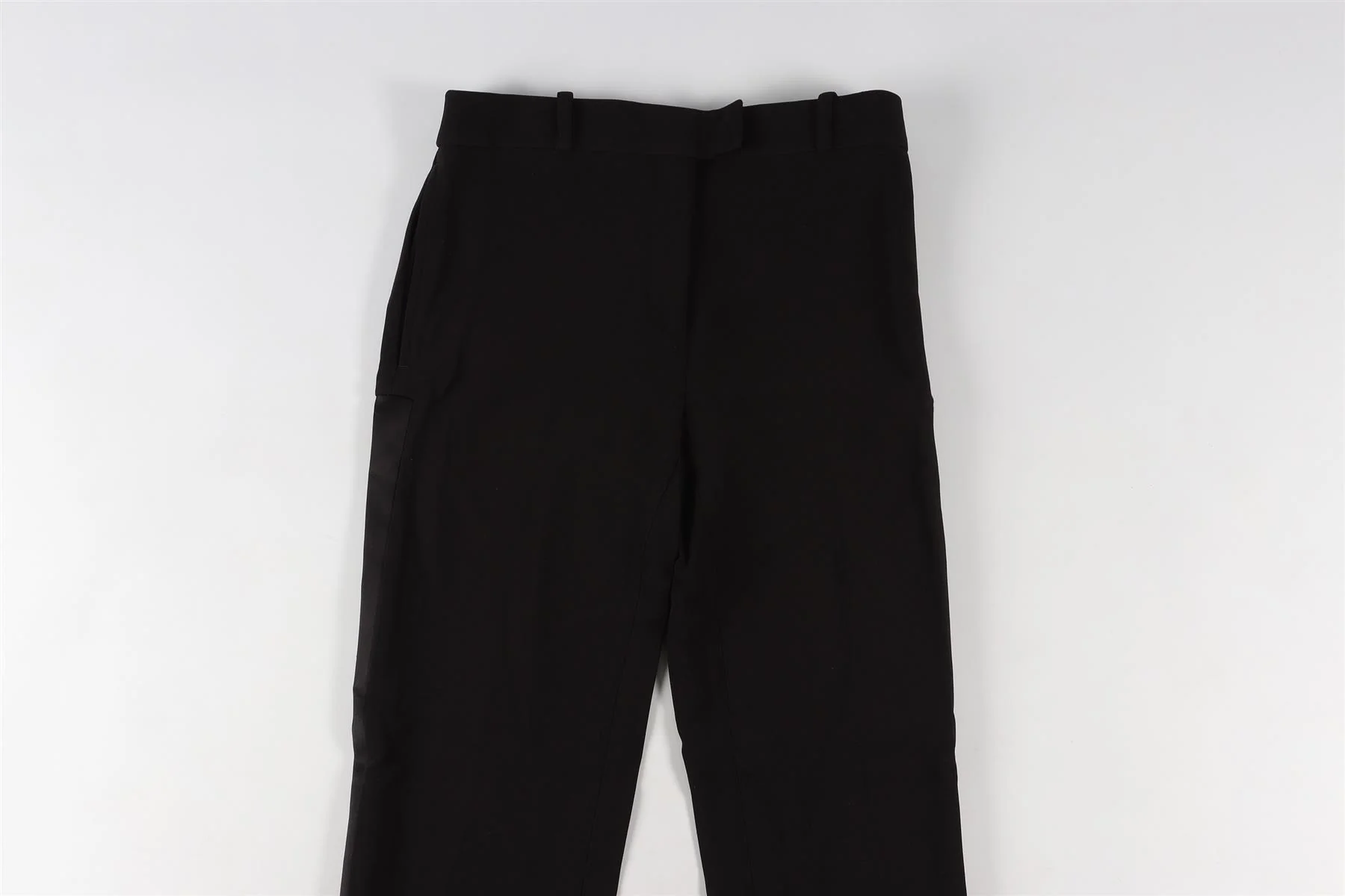 BALENCIAGA BLACK WOVEN STRAIGHT LEG TROUSERS IT 36 UK 4 - Image 3