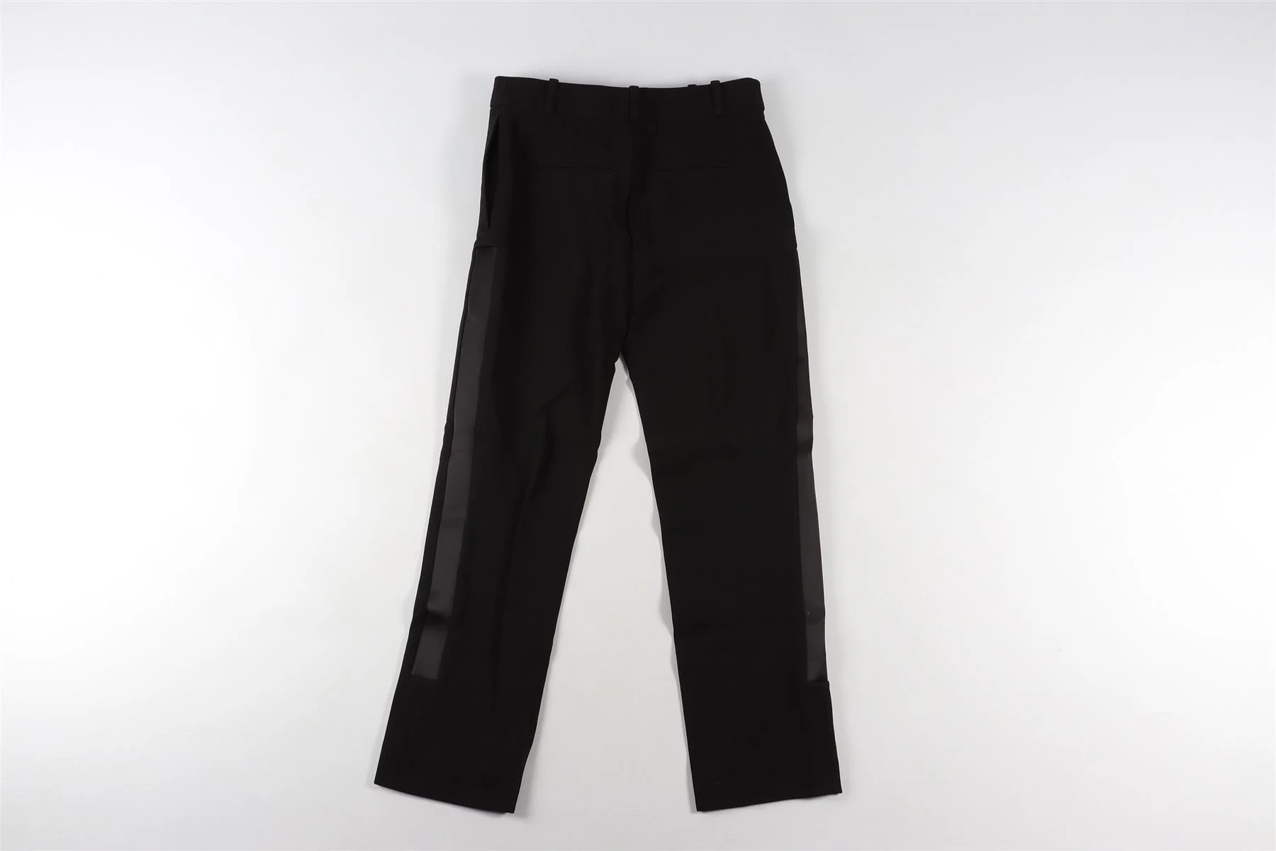 BALENCIAGA BLACK WOVEN STRAIGHT LEG TROUSERS IT 36 UK 4 - Image 4