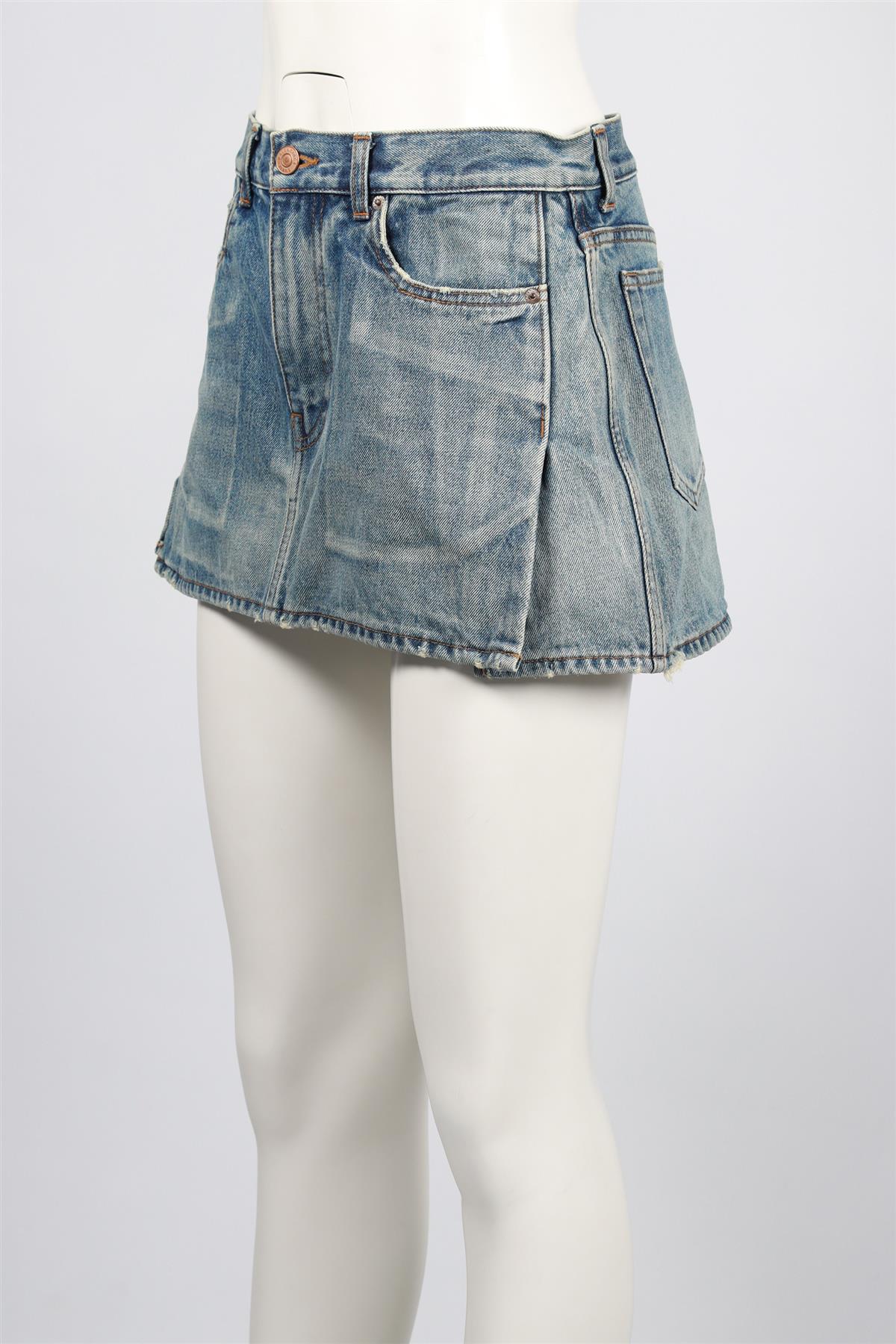 BALENCIAGA BLUE DENIM MINI SKIRT FR 38 UK 10 - Image 3