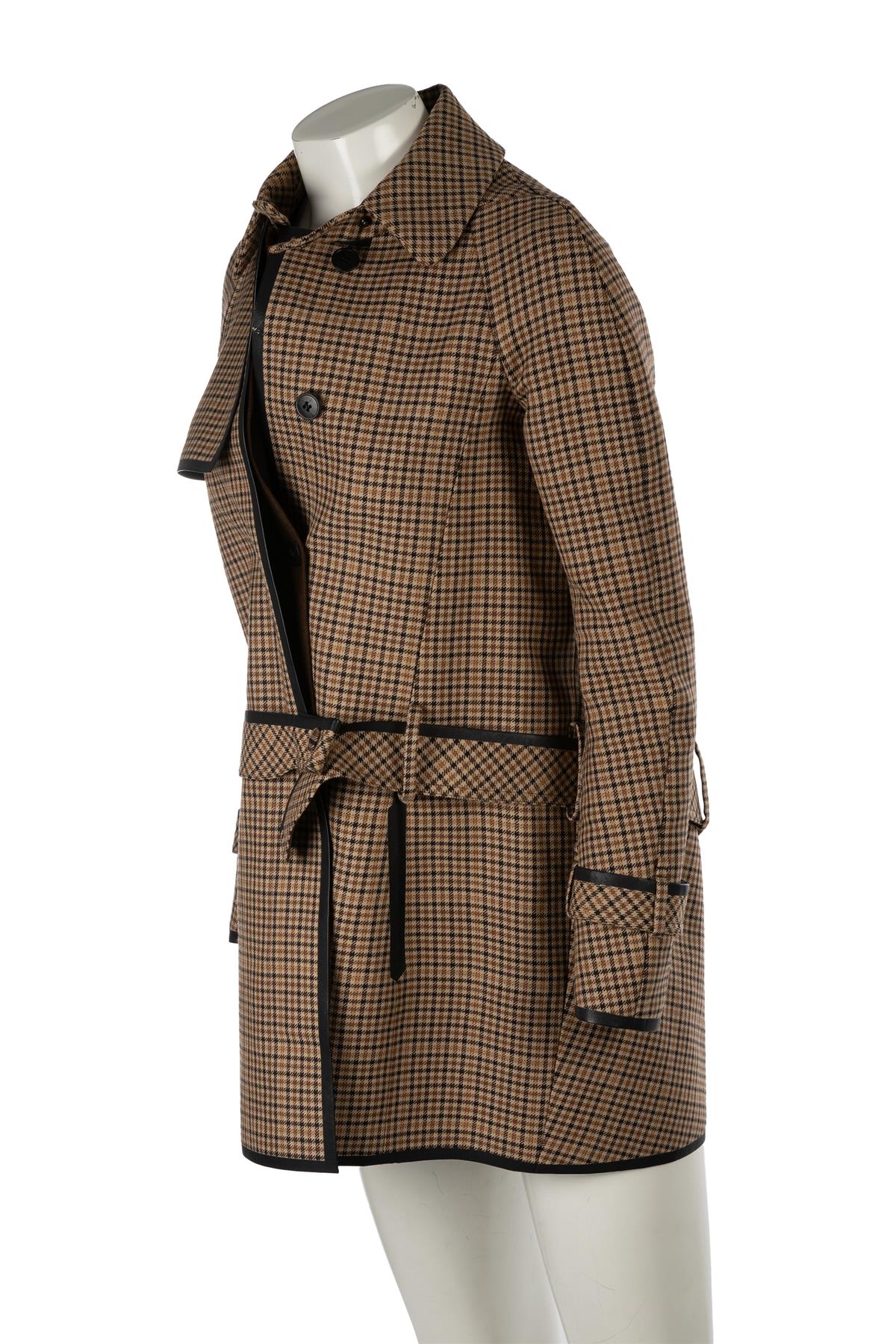 BALENCIAGA BROWN 2008 WOOL TRENCH COAT FR 38 UK 10 - Image 3