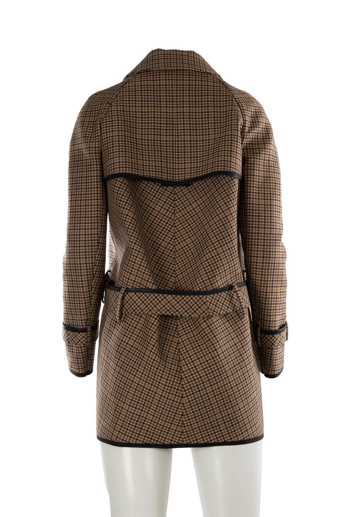 BALENCIAGA BROWN 2008 WOOL TRENCH COAT FR 38 UK 10 - Image 4