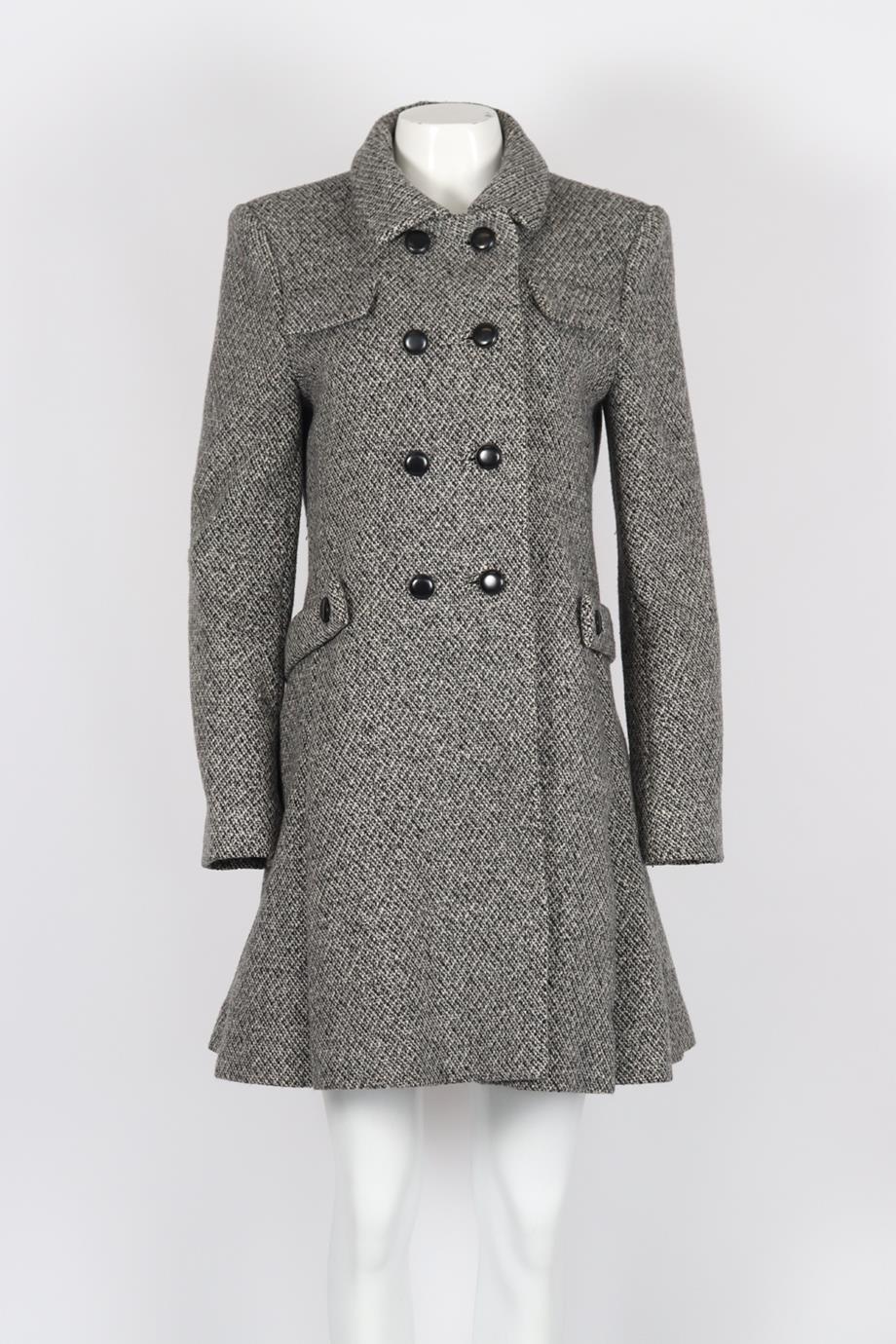 BALENCIAGA DOUBLE BREASTED WOOL BLEND COAT FR 42 UK 14 - Image 2