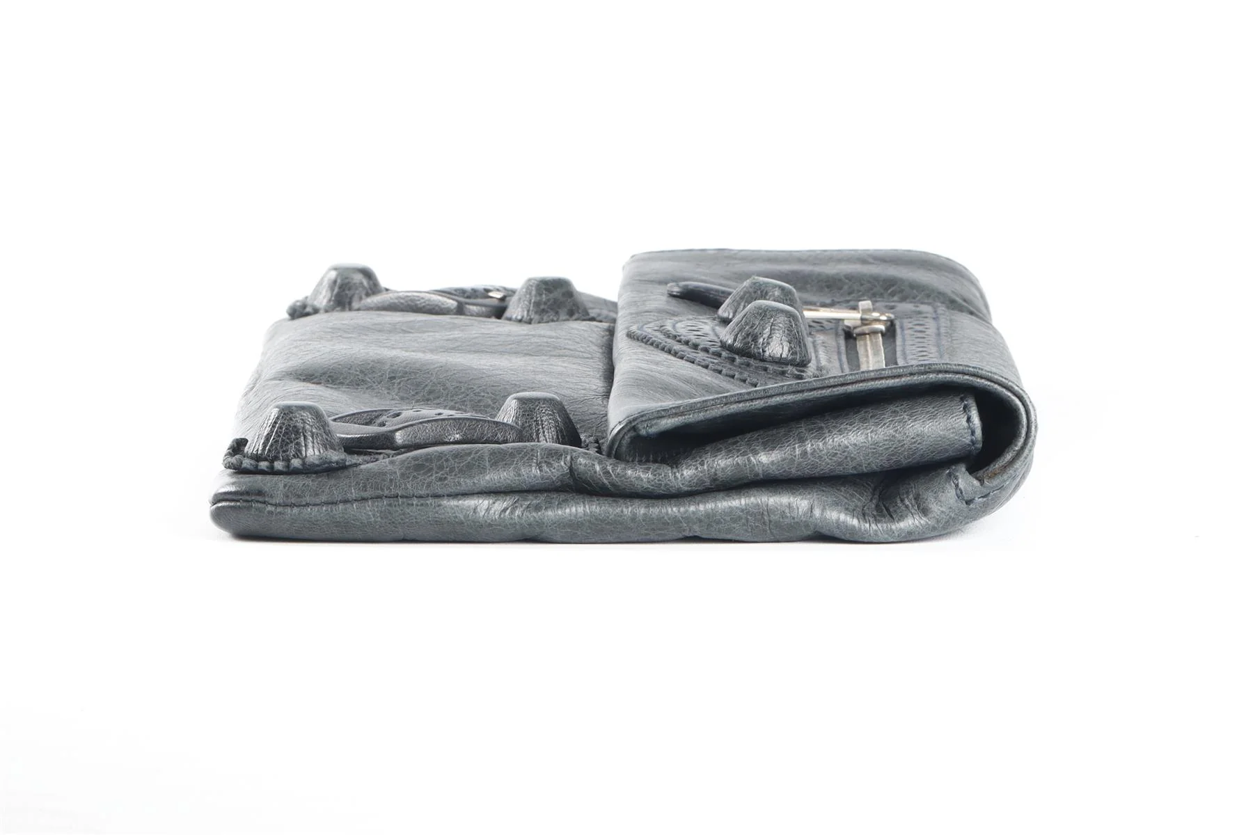 BALENCIAGA GREY GIANT 21 ENVELOPE LEATHER CLUTCH - Image 5