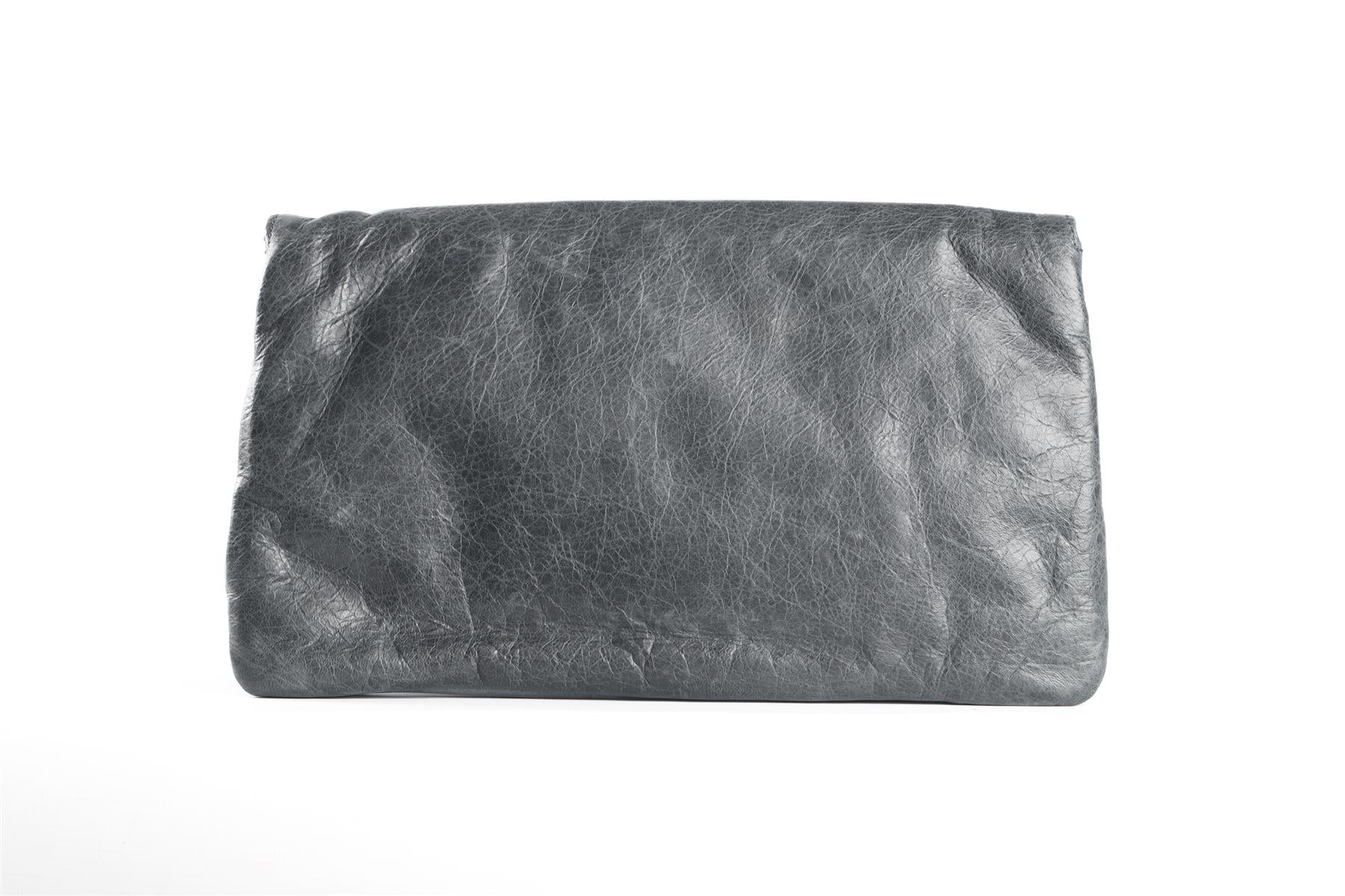 BALENCIAGA GREY GIANT 21 ENVELOPE LEATHER CLUTCH - Image 6