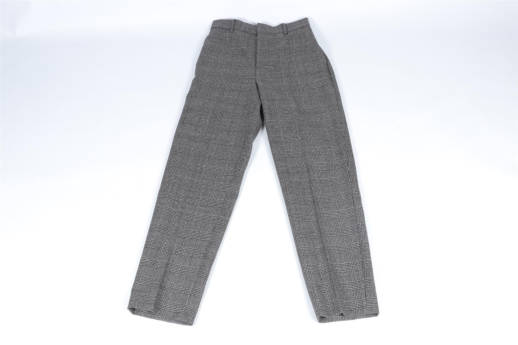 BALENCIAGA GREY WOOL STRAIGHT LEG PANTS FR 36 UK 8 - Image 2