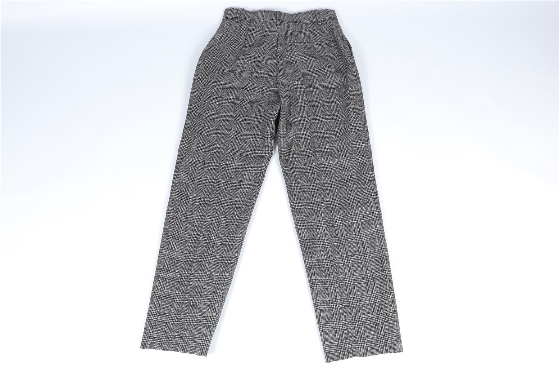 BALENCIAGA GREY WOOL STRAIGHT LEG PANTS FR 36 UK 8 - Image 4
