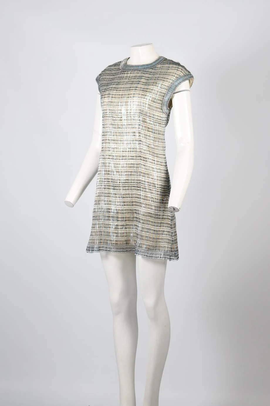 BALENCIAGA LEATHER AND KNIT MINI DRESS FR 40 UK 12 - Image 3