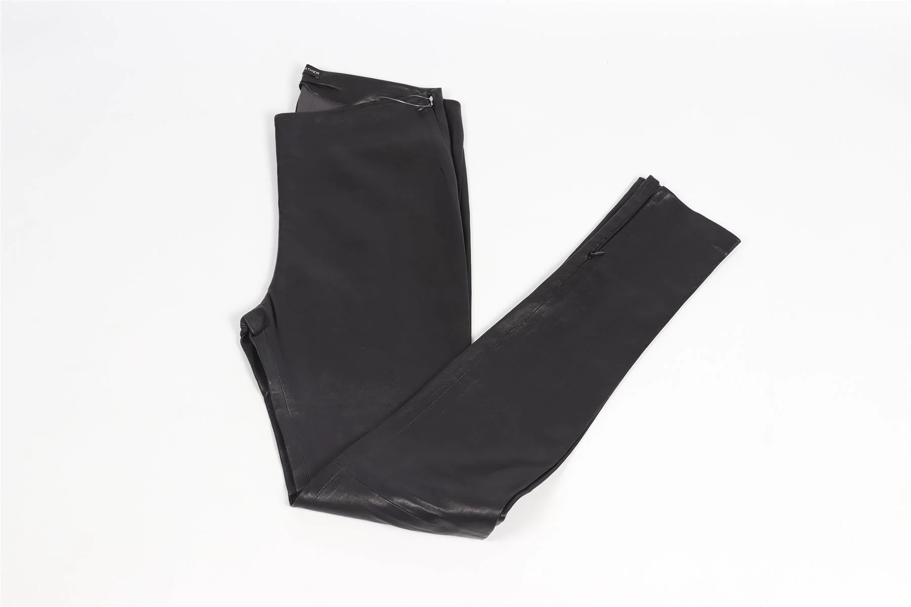 BALENCIAGA NAVY LEATHER SKINNY PANTS FR 38 UK 10 - Image 2