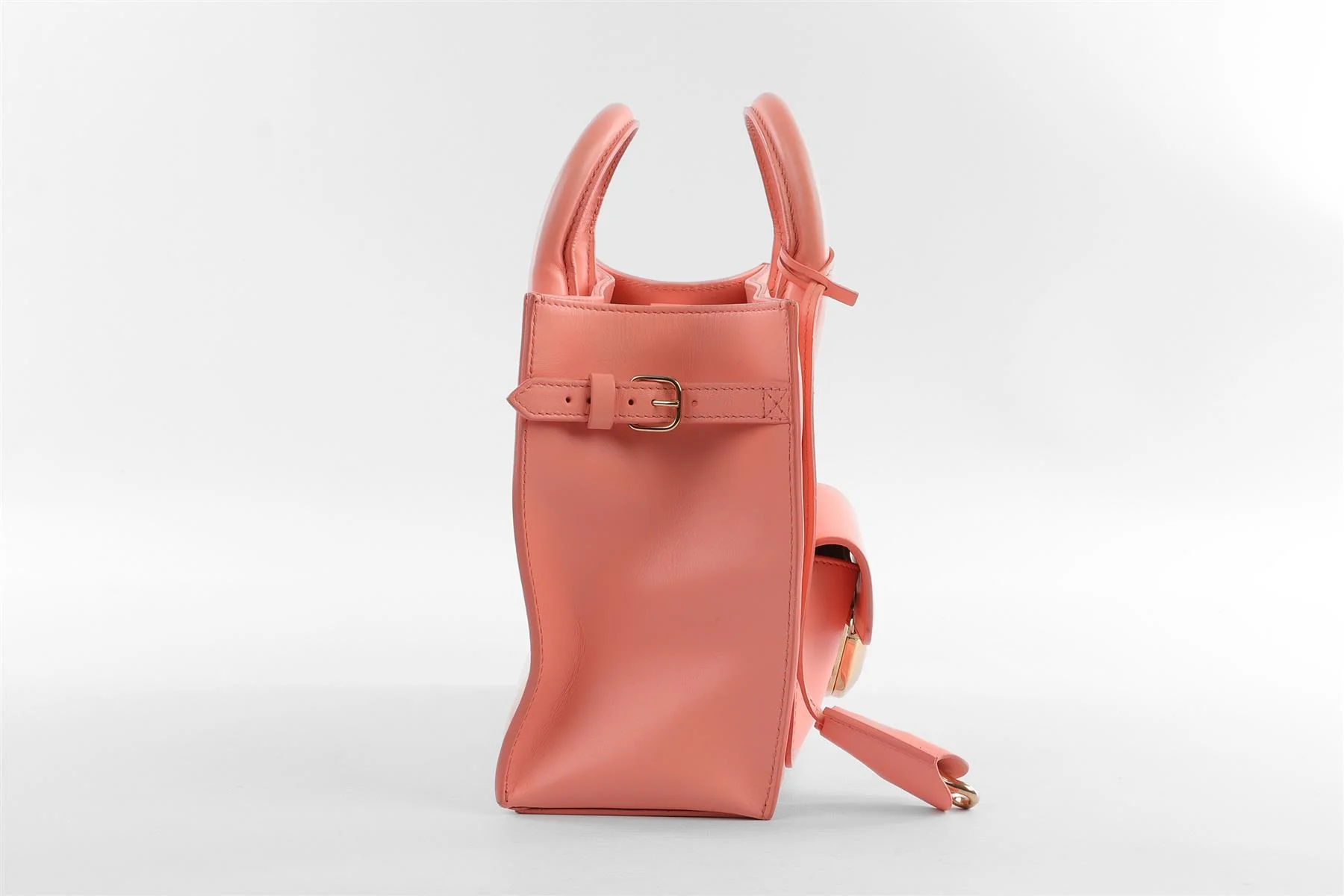BALENCIAGA PINK PADLOCK ALL AFTERNOON MINI LEATHER TOTE BAG - Image 5