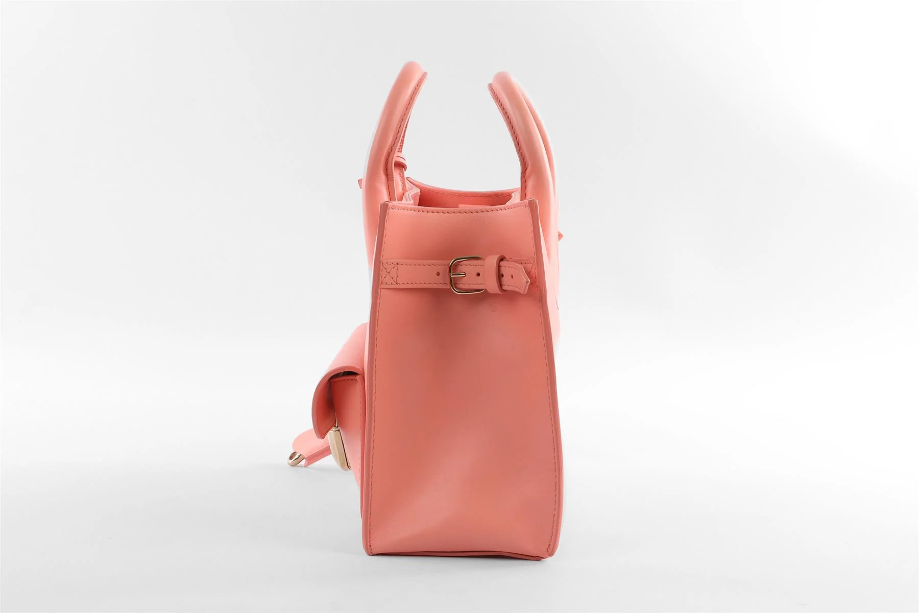 BALENCIAGA PINK PADLOCK ALL AFTERNOON MINI LEATHER TOTE BAG - Image 6