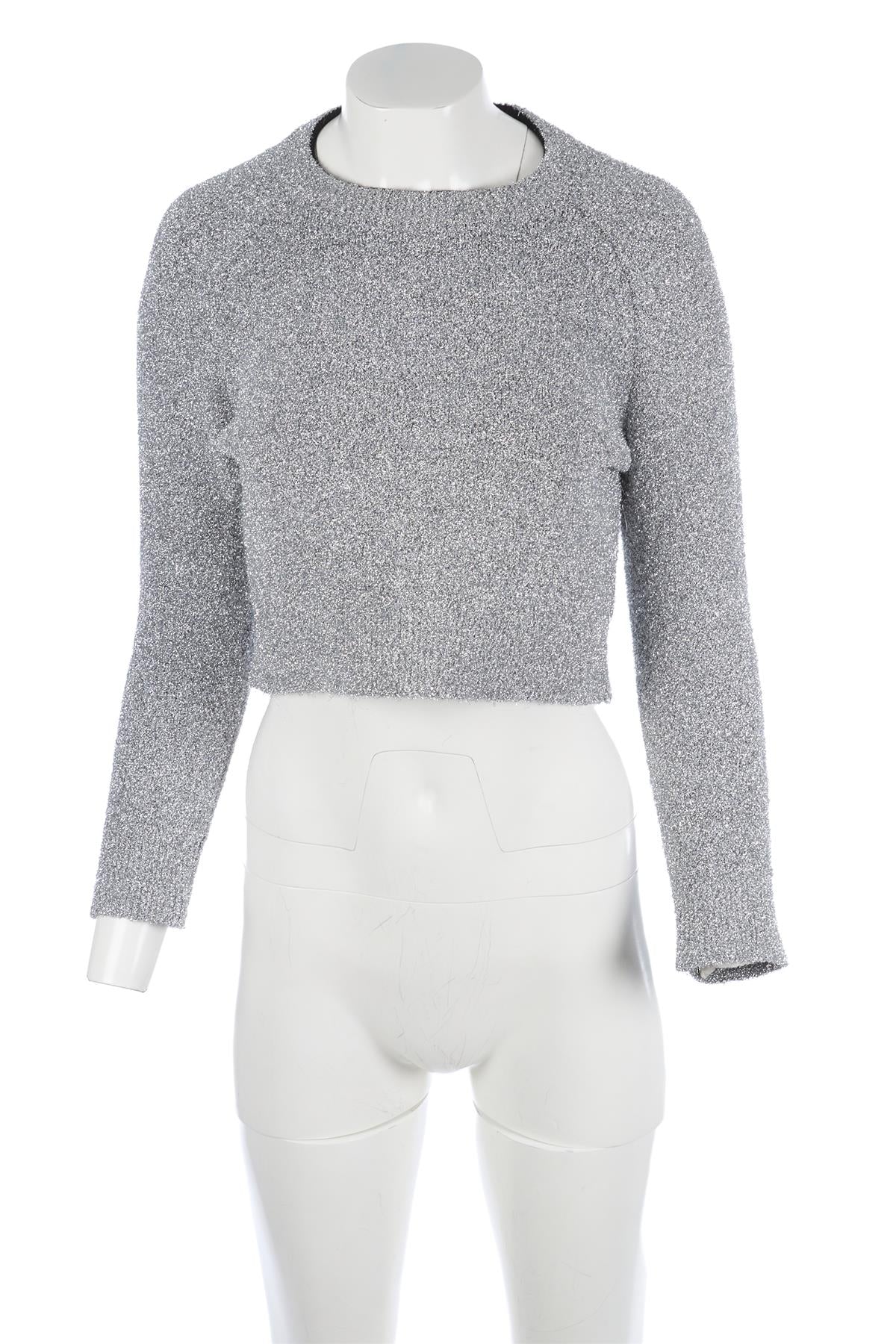 BALENCIAGA SILVER KNIT SWEATER FR 34 UK 6 - Image 2