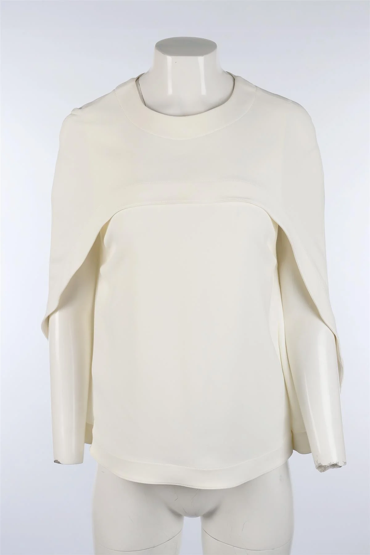 BALENCIAGA WHITE CREPE TOP FR 40 UK 12 - Image 2