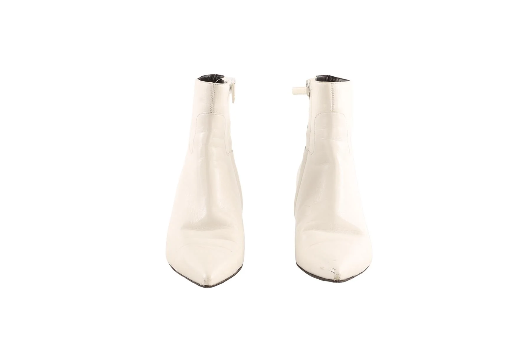 BALENCIAGA WHITE LEATHER ANKLE BOOTS EU 38 UK 5 - Image 3