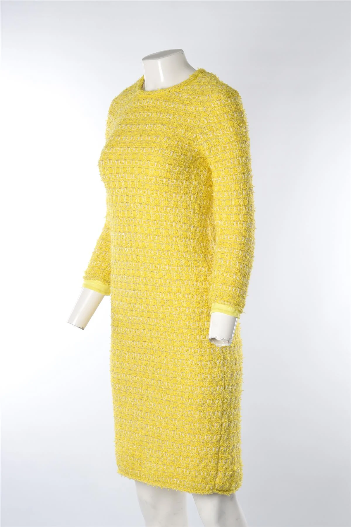 BALENCIAGA YELLOW WOOL MIDI DRESS XSMALL - Image 3