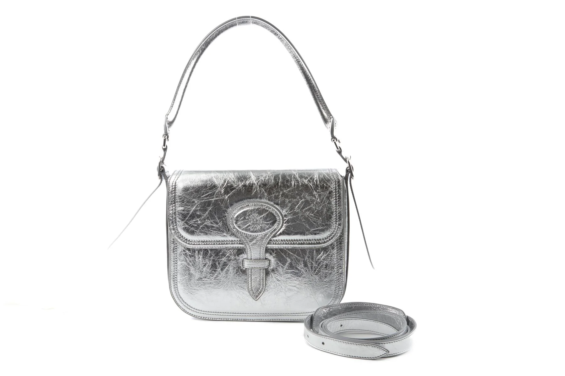 BALLY SILVER BECKETT LEATHER SHOULDER BAG - Image 9