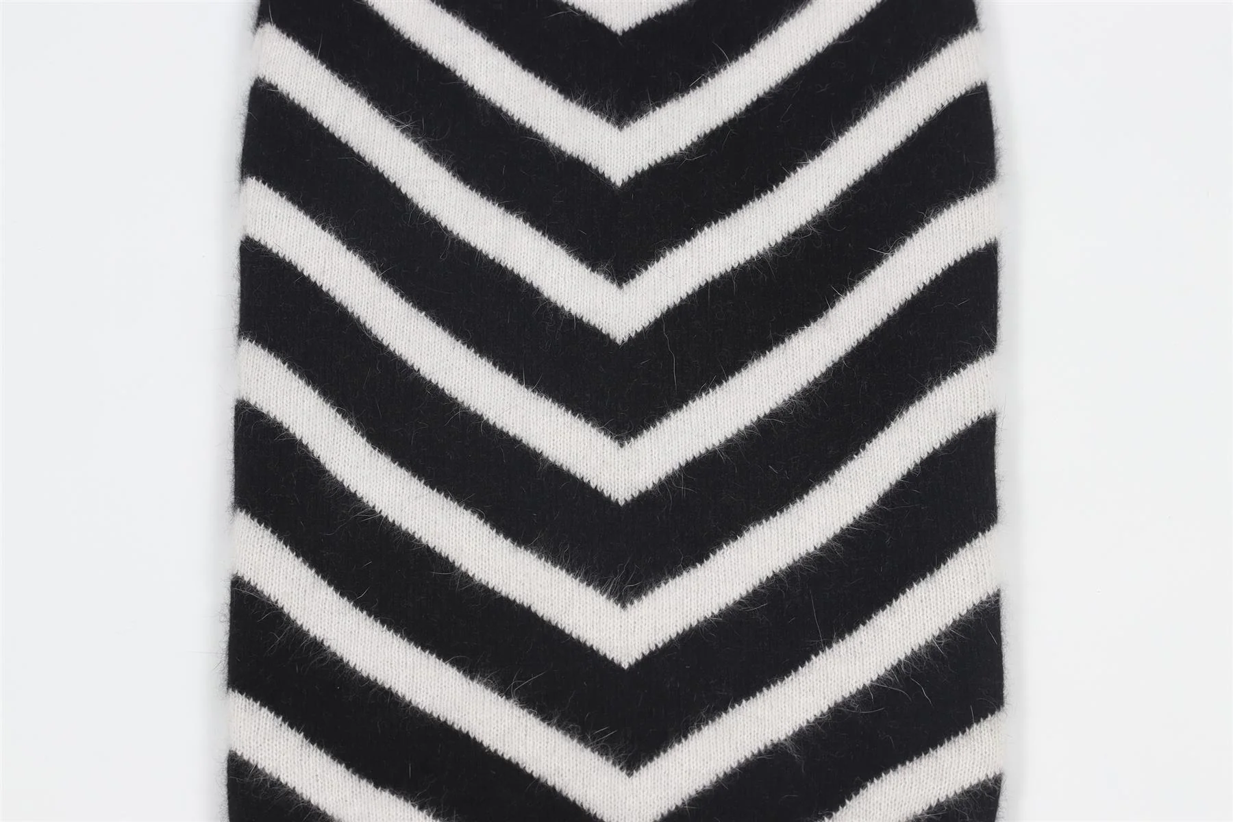 BALMAIN BLACK AND WHITE ANGORA BLEND MIDI SKIRT FR 36 UK 8 - Image 3