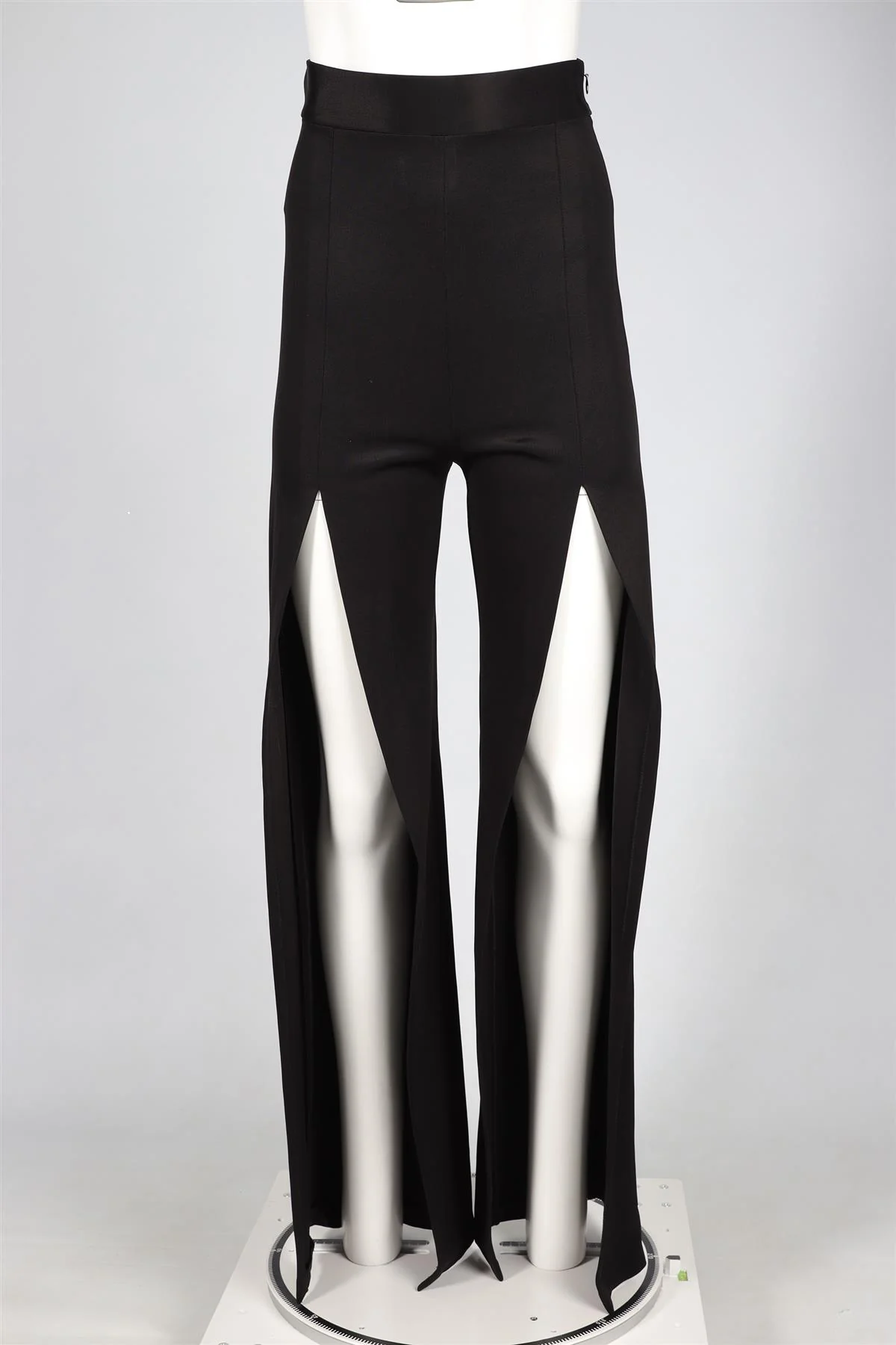BALMAIN BLACK JERSEY WIDE LEG PANTS FR 36 UK 10 - Image 2