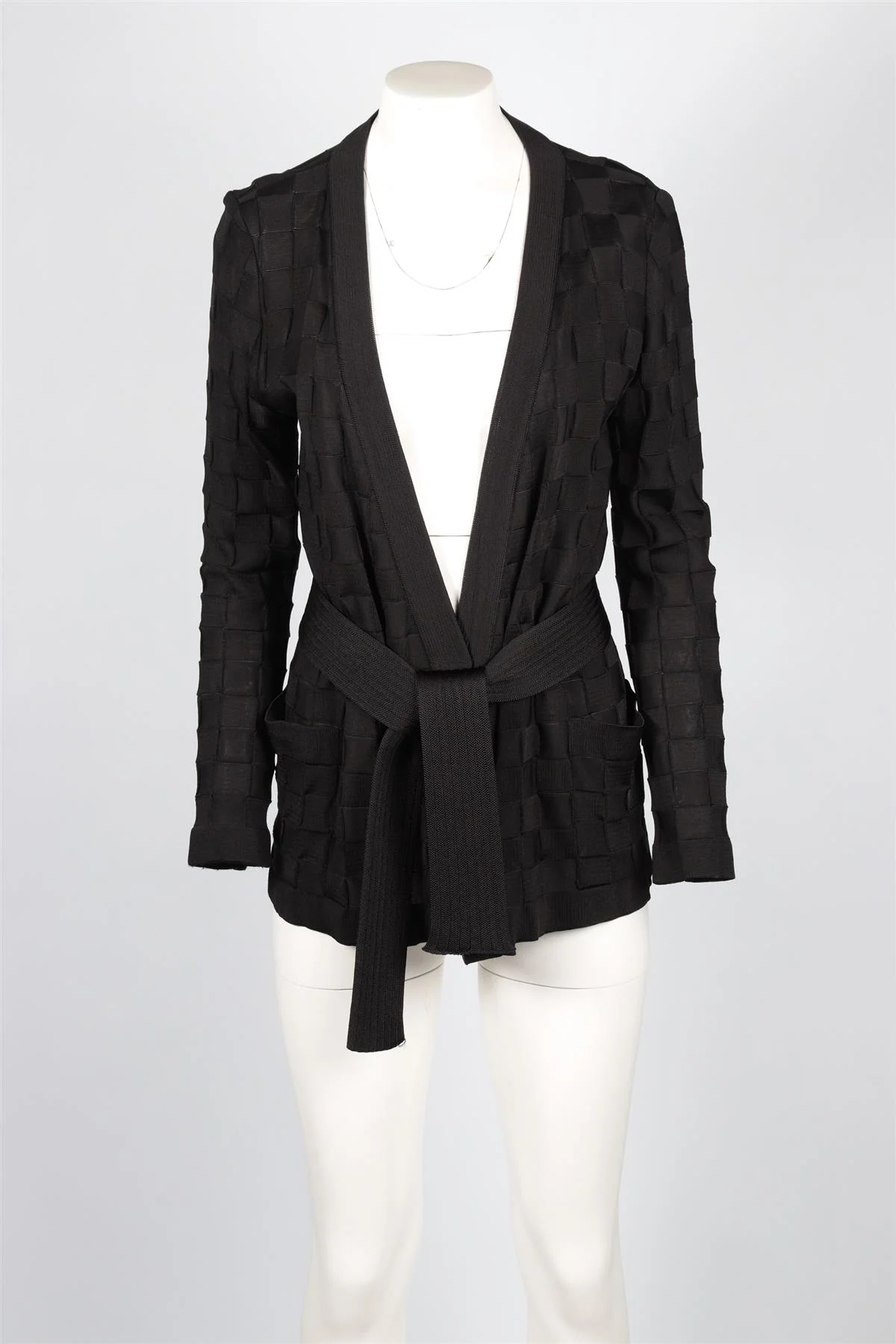 BALMAIN BLACK KNIT CARDIGAN FR 40 UK 12 - Image 2