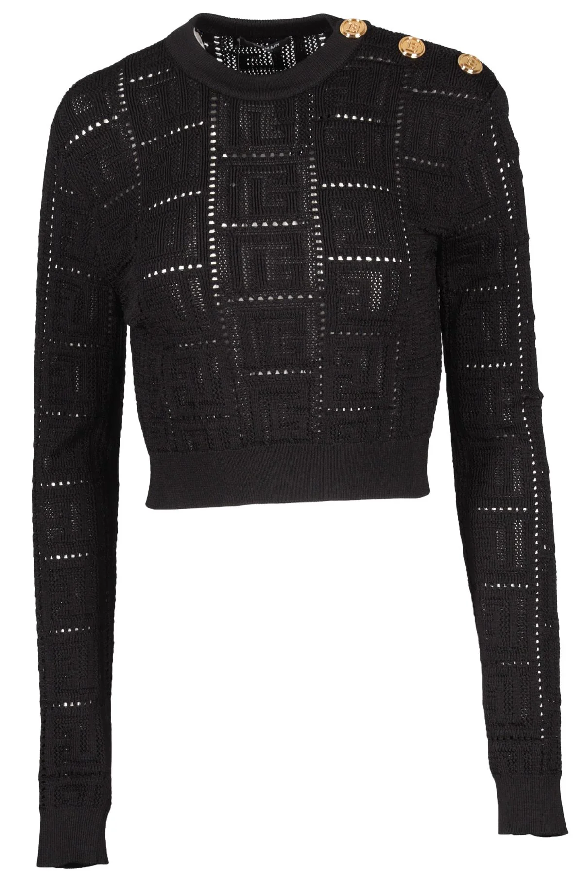 BALMAIN BLACK KNIT SWEATER FR 36 UK 8
