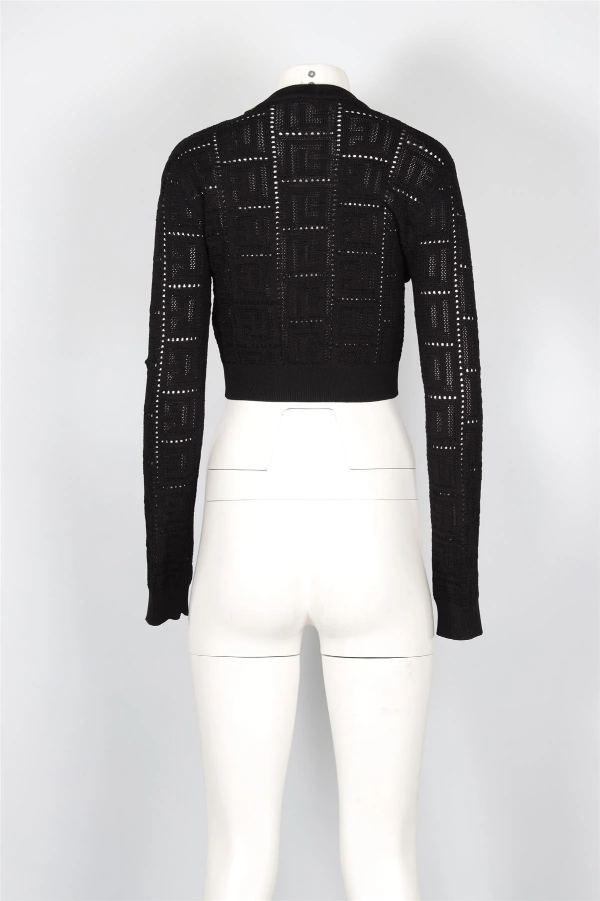 BALMAIN BLACK KNIT SWEATER FR 36 UK 8 - Image 4