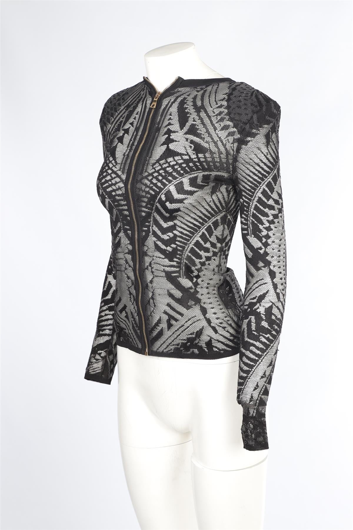 BALMAIN BLACK KNIT TOP UK 6 - Image 3
