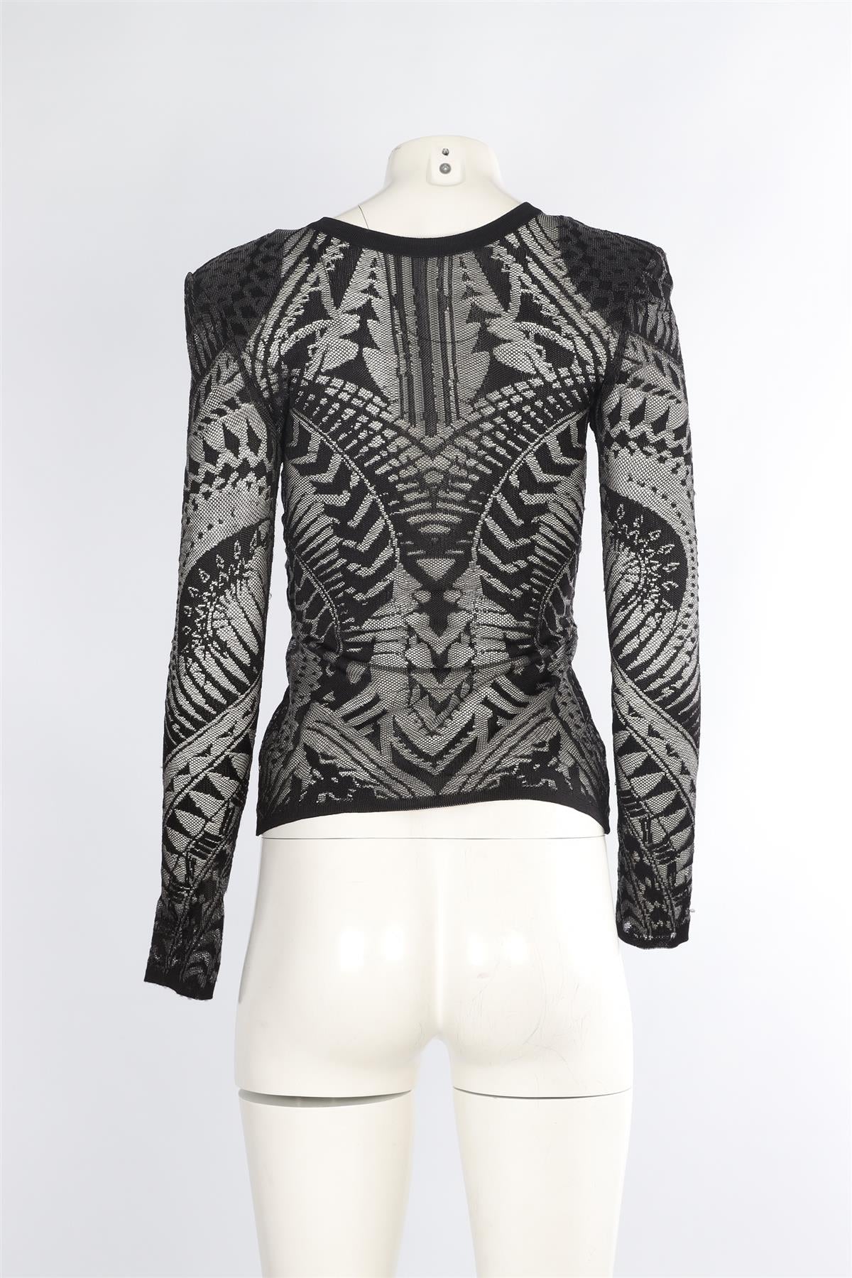 BALMAIN BLACK KNIT TOP UK 6 - Image 4