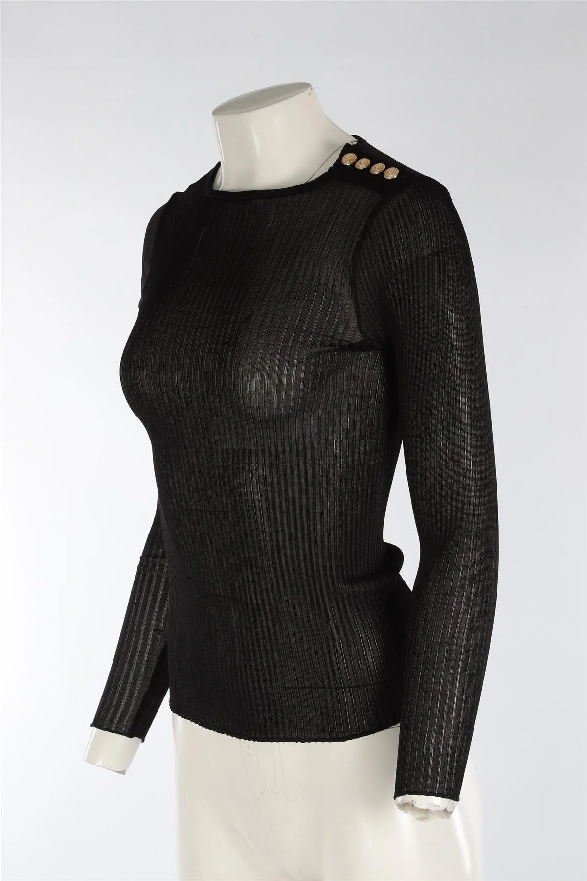 BALMAIN BLACK KNIT TOP XSMALL - Image 3