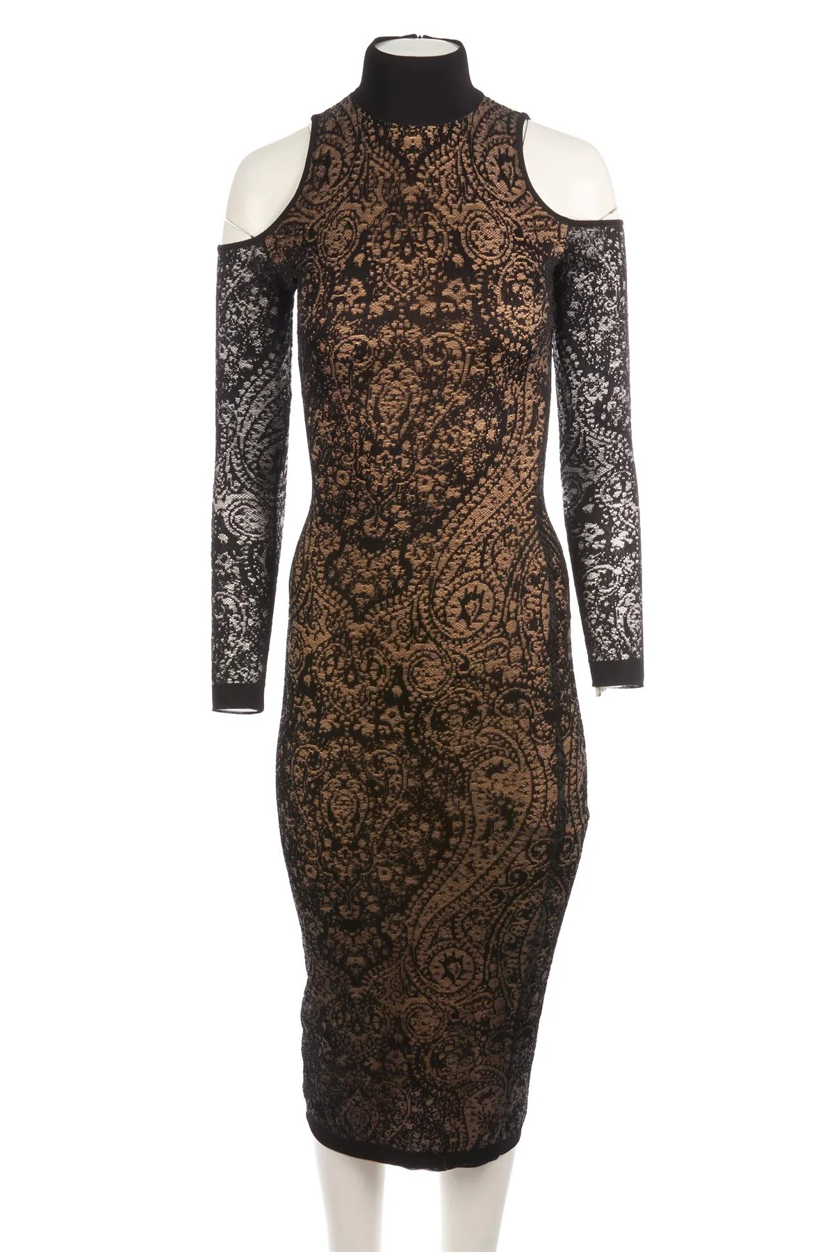 BALMAIN BLACK LACE MAXI DRESS FR 36 UK 8 - Image 2