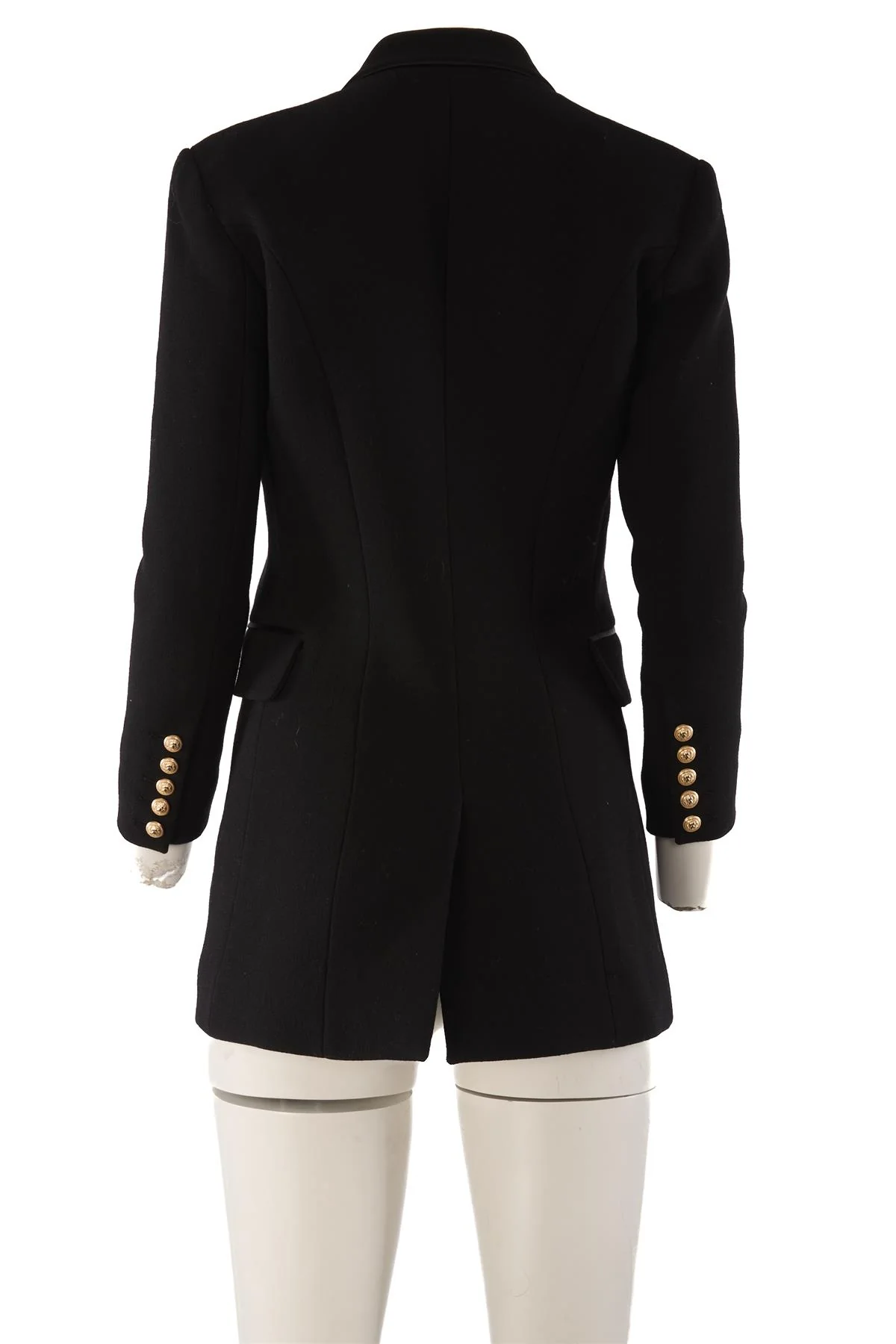 BALMAIN BLACK WOOL BLAZER FR 38 UK 10 - Image 4