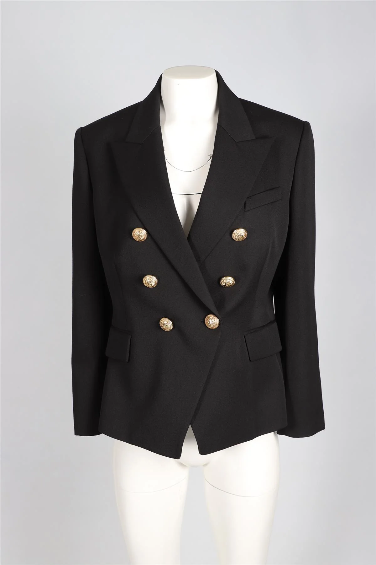BALMAIN BLACK WOOL BLAZER FR 46 UK 18 - Image 2