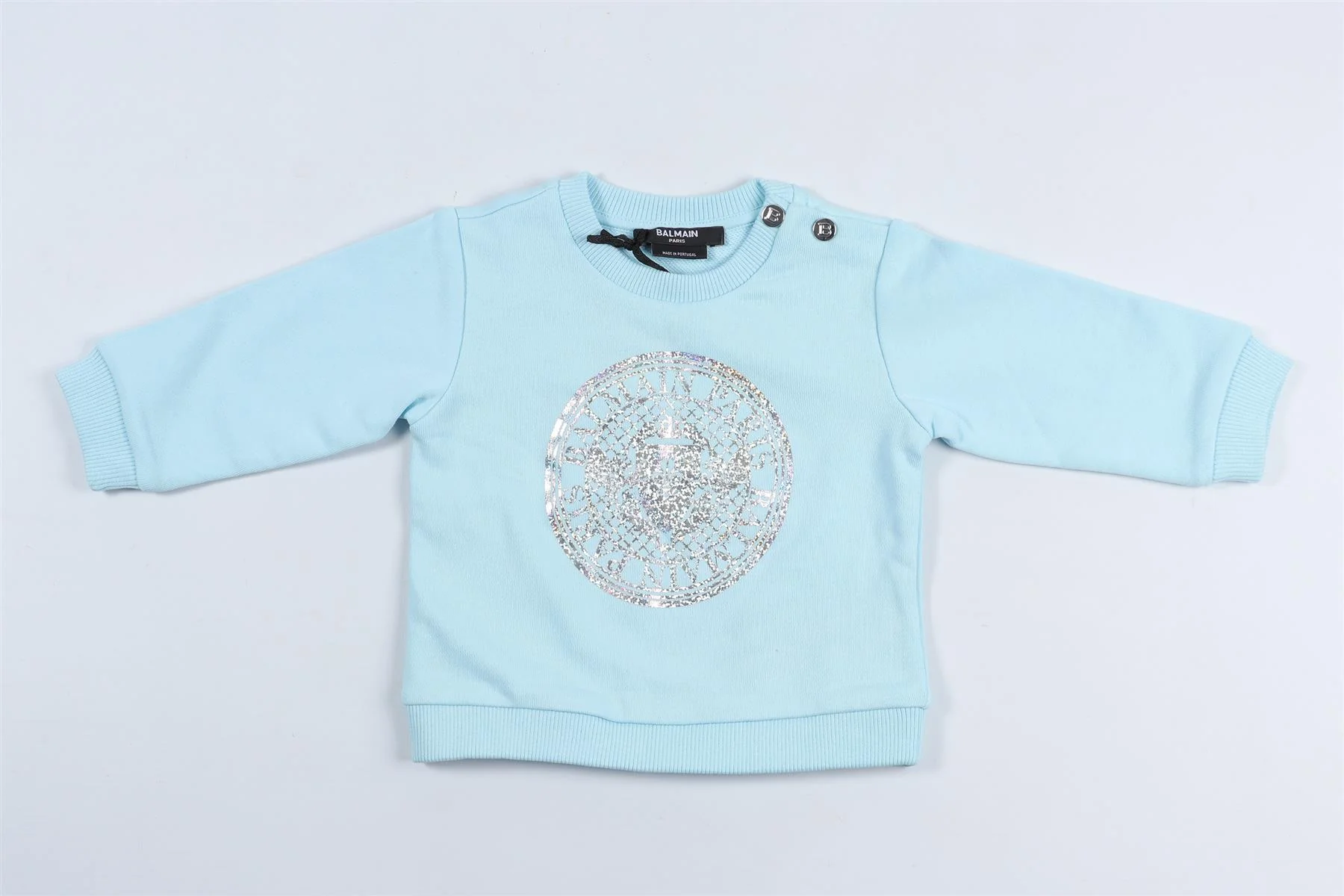 BALMAIN BLUE BABY BOYS SWEATSHIRT 9 MONTHS - Image 2