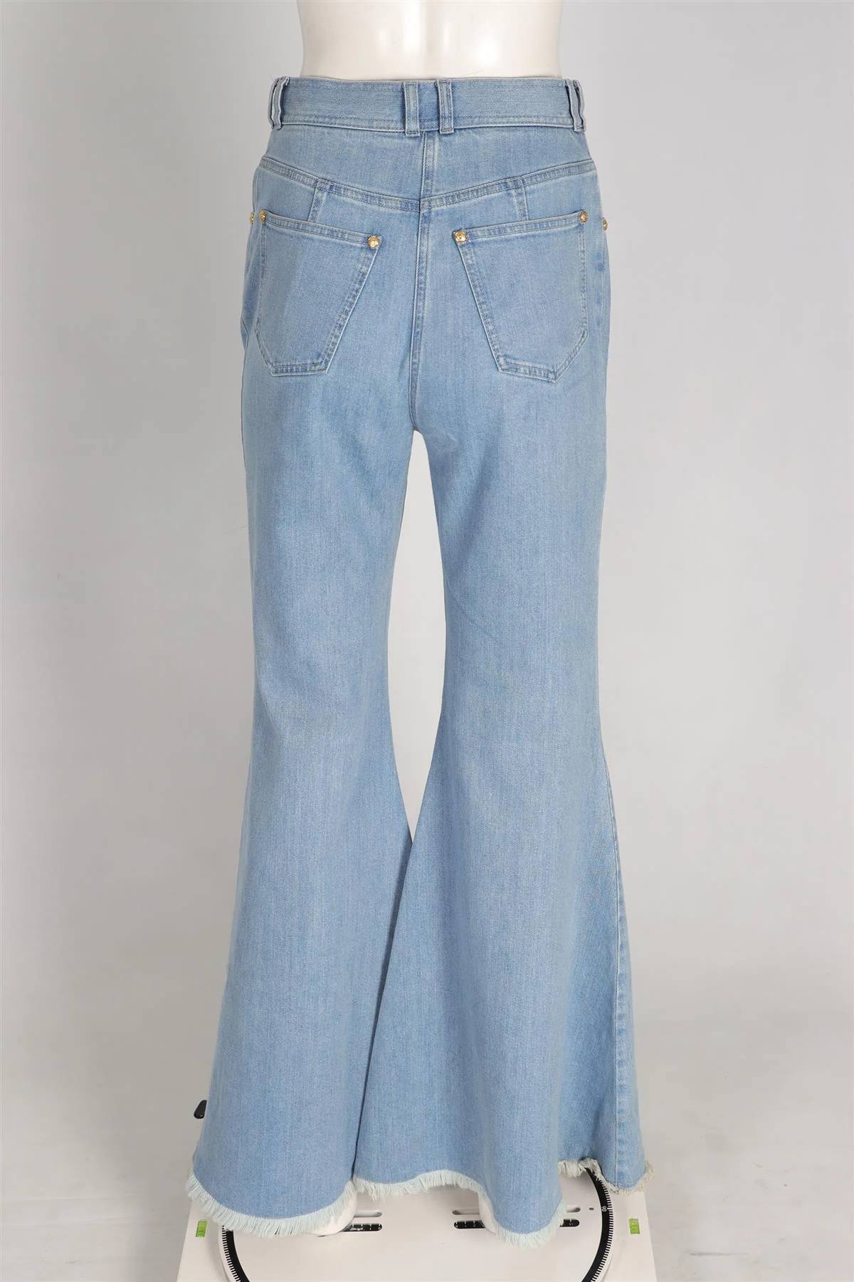 BALMAIN BLUE HIGH RISE FLARED JEANS FR 40 UK 12 - Image 4
