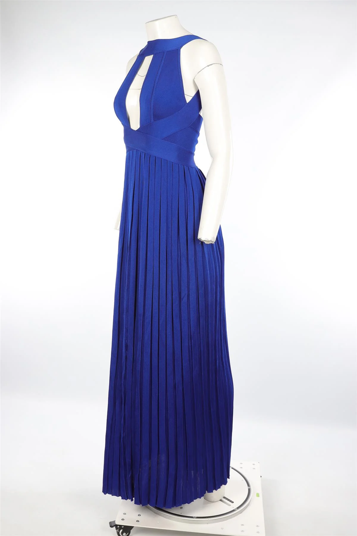 BALMAIN BLUE KNIT MAXI DRESS FR 36 UK 8 - Image 3