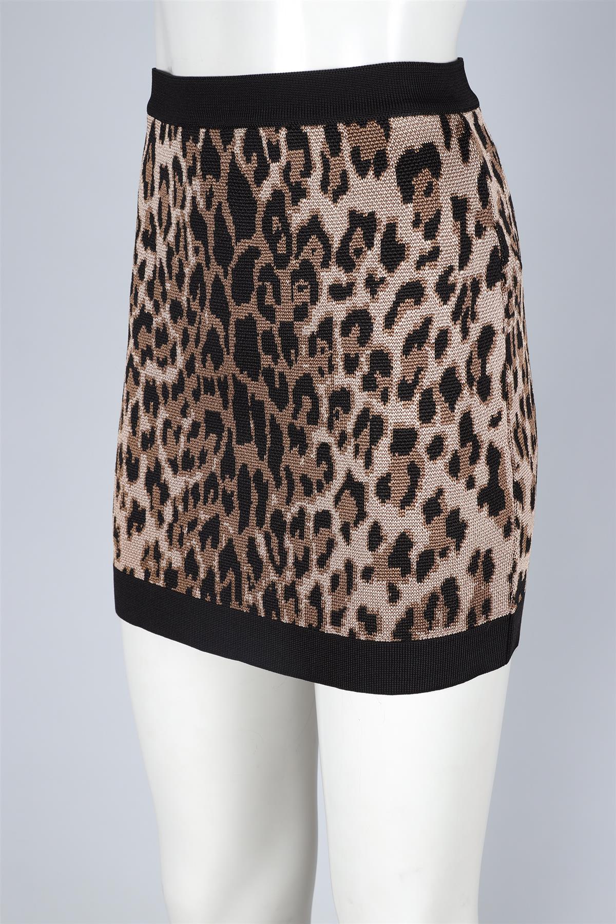 BALMAIN BROWN KNIT MINI SKIRT FR 36 UK 8 - Image 3