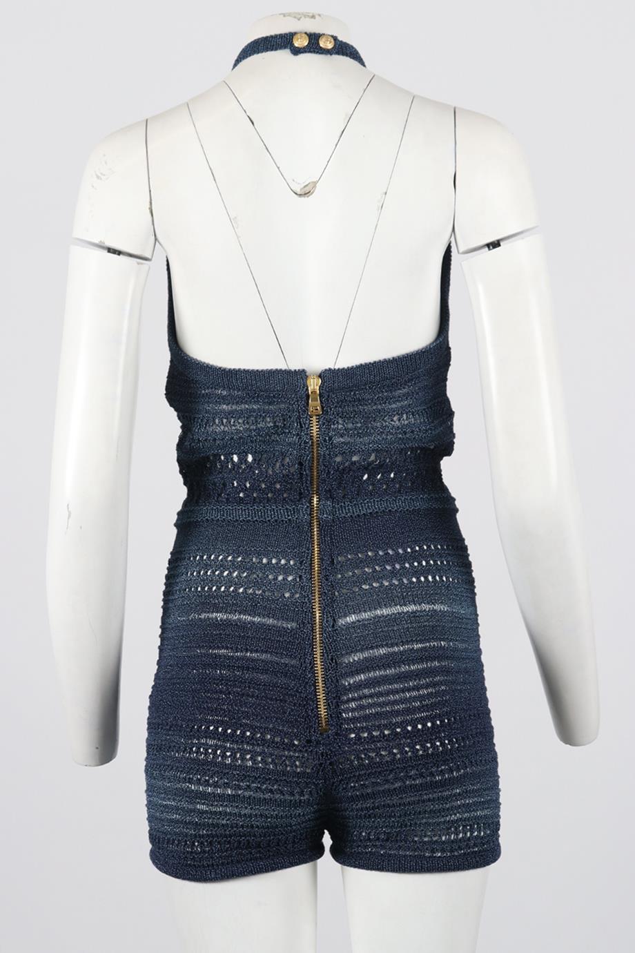 BALMAIN CROCHET KNIT PLAYSUIT FR 38 UK 10 - Image 4