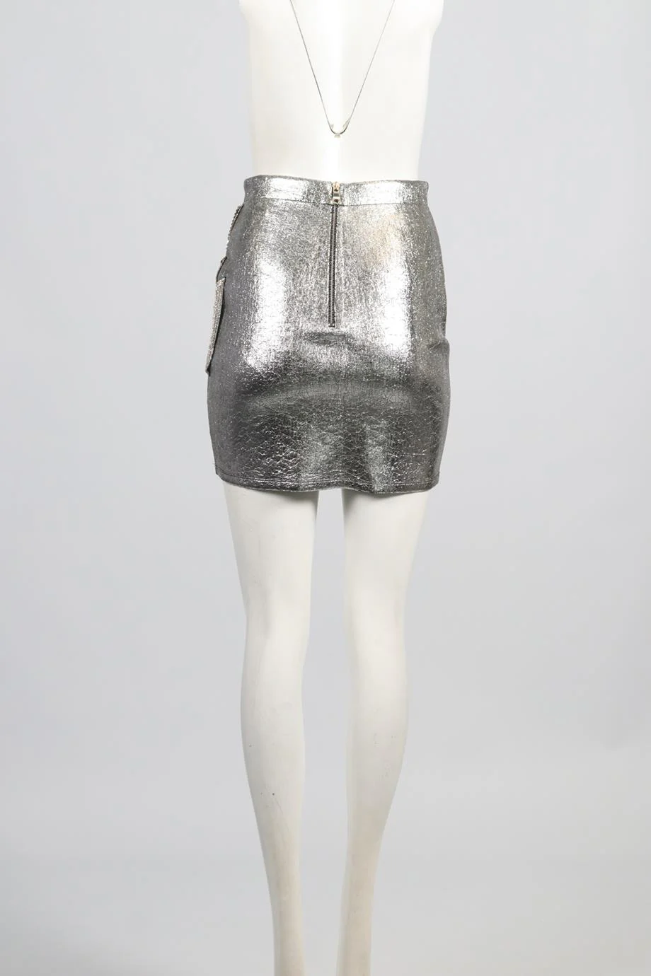 BALMAIN CRYSTAL AND JERSEY MINI SKIRT FR 38 UK 10 - Image 4