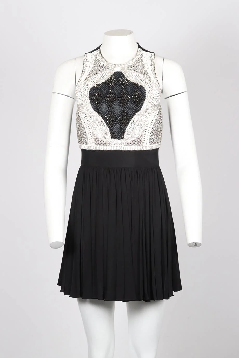 BALMAIN CRYSTAL EMBELLISHED JERSEY MINI DRESS FR 38 UK 10 - Image 2