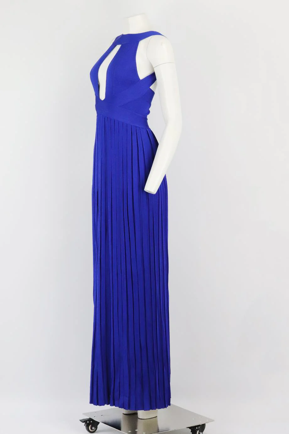 BALMAIN CUTOUT PLEATED STRETCH KNIT GOWN FR 36 UK 8 - Image 3