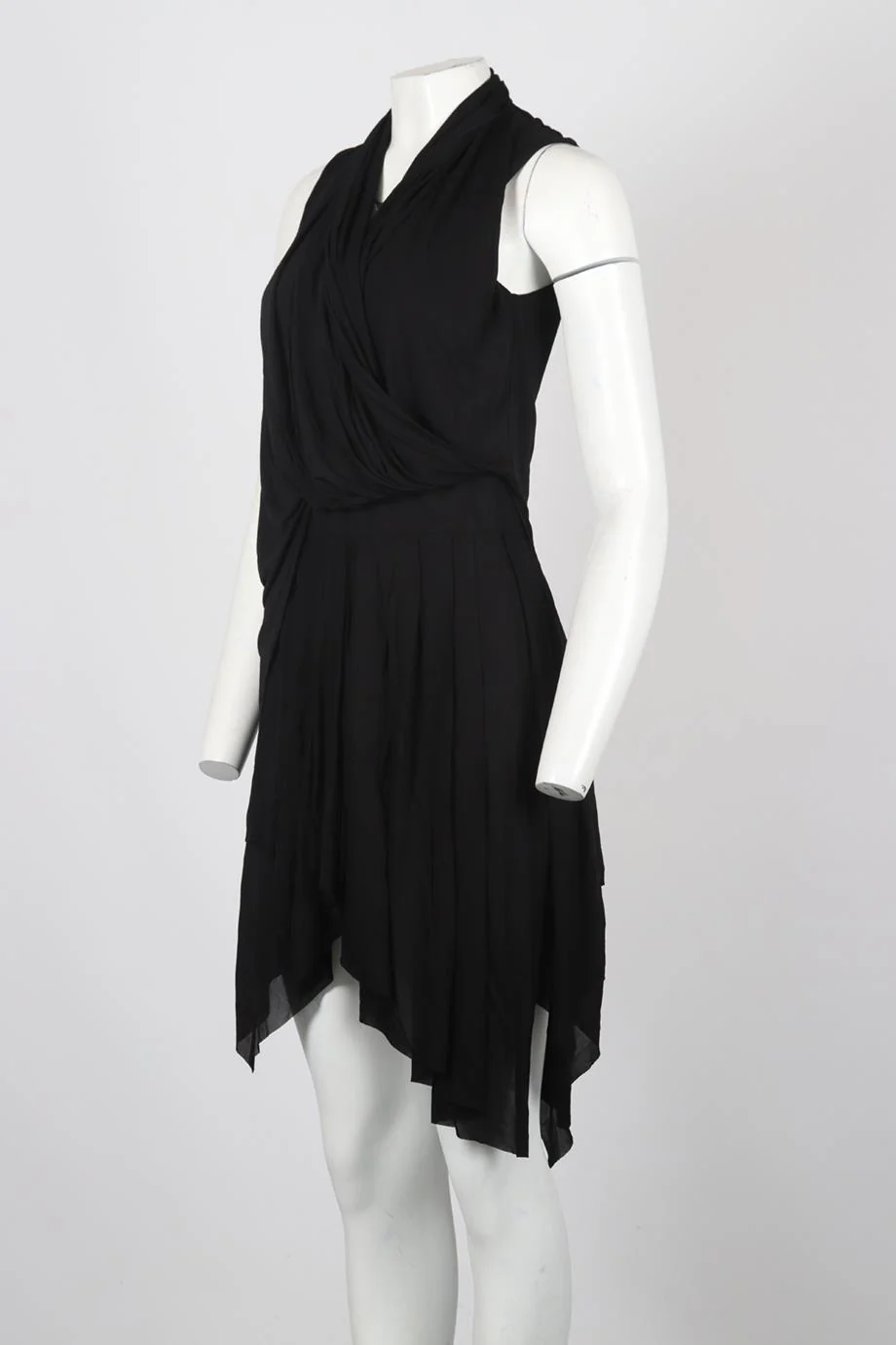 BALMAIN DRAPED JERSEY MINI DRESS FR 36 UK 8 - Image 3