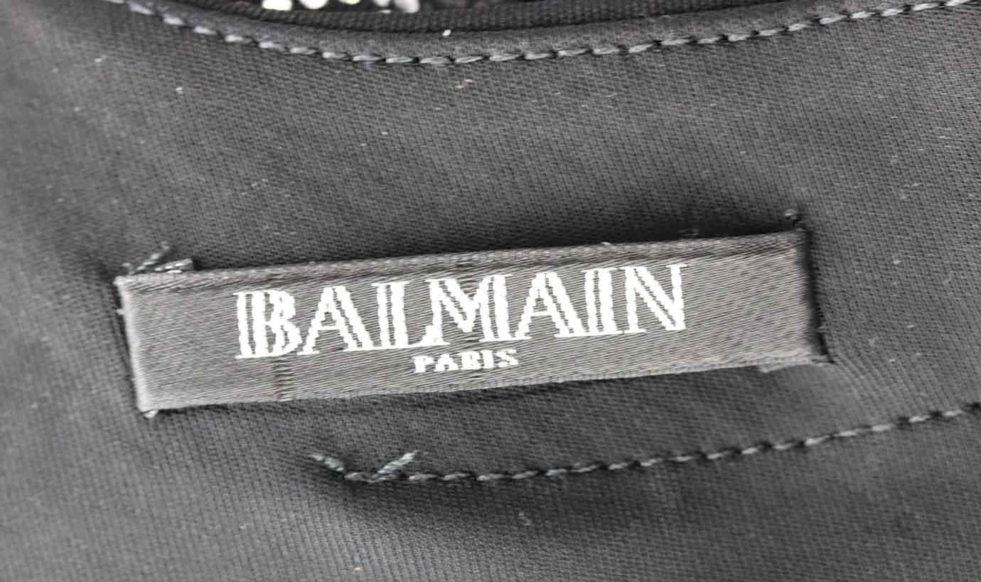 BALMAIN EMBELLISHED STRETCH JERSEY MINI DRESS FR 42 UK 14 - Image 5