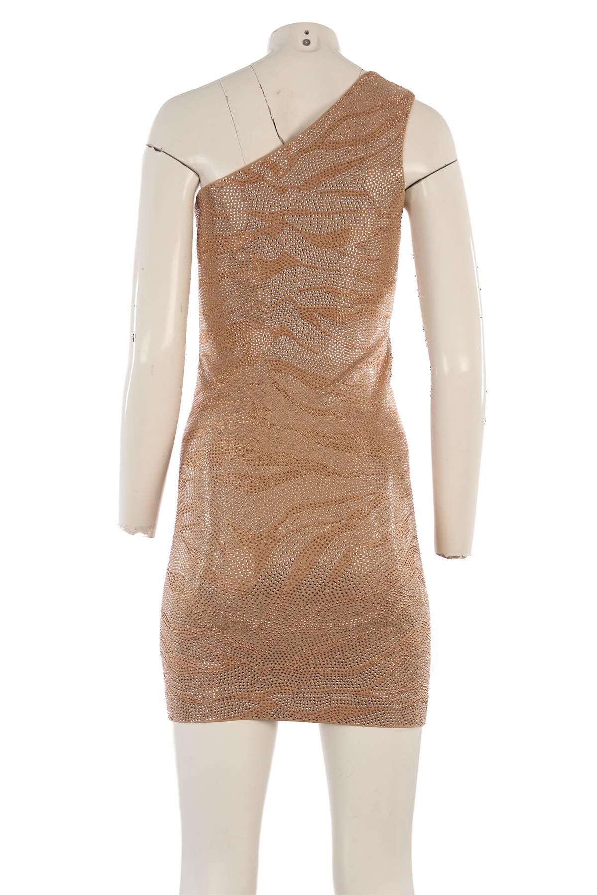 BALMAIN GOLD CRYSTAL MINI DRESS FR 36 UK 8 - Image 4