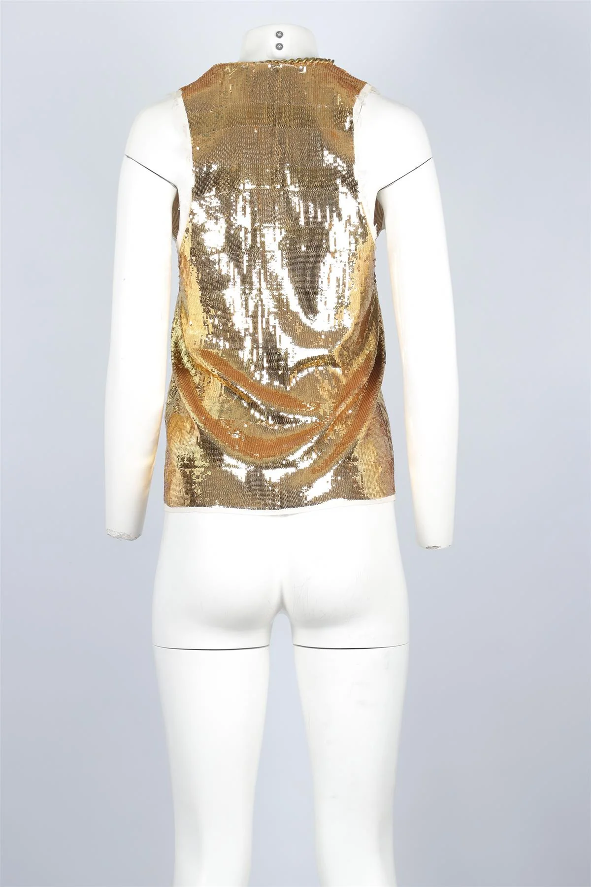 BALMAIN GOLD SEQUIN TOP FR 34 UK 6 - Image 4