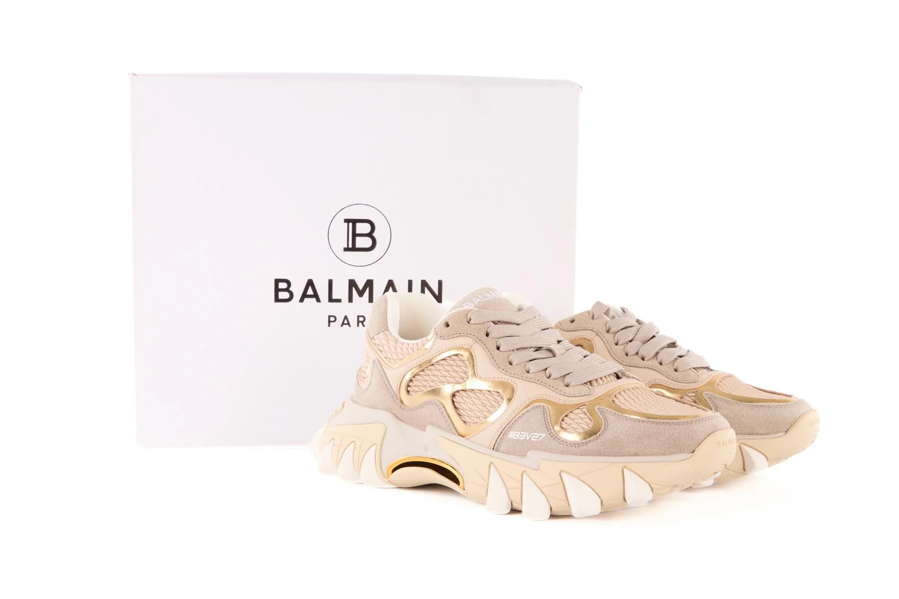 BALMAIN GREY B-EAST SUEDE SNEAKERS EU 38 UK 5 US 8 - Image 7