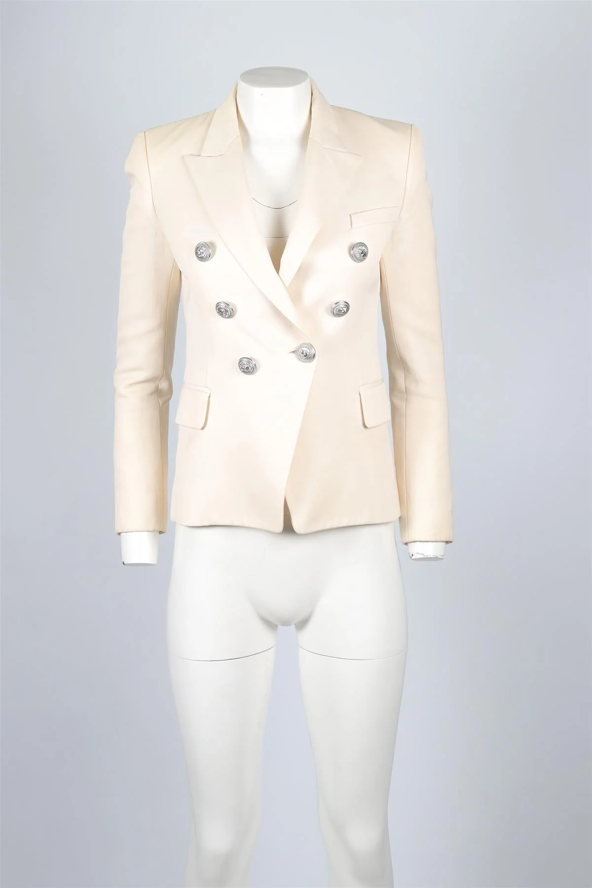 BALMAIN IVORY WOOL BLAZER FR 34 UK 6 - Image 2