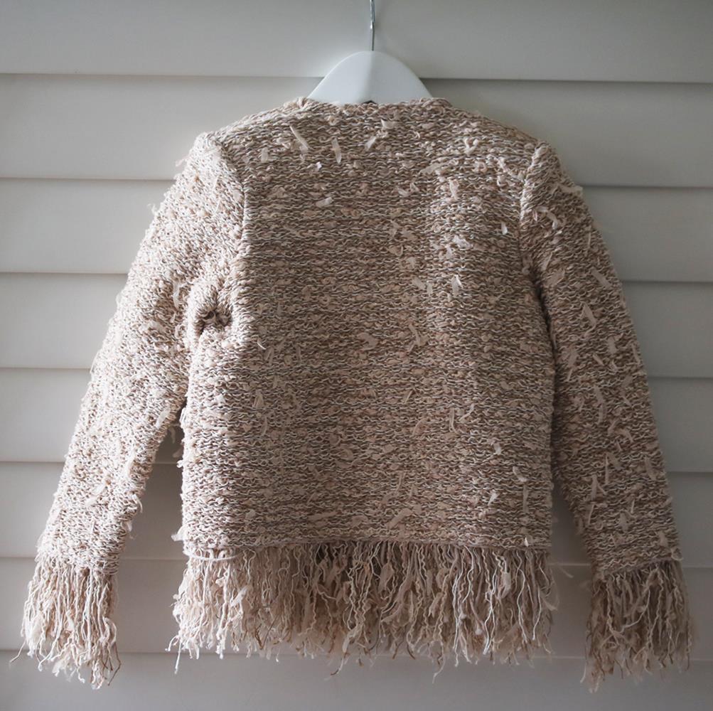 BALMAIN KIDS GIRLS FRINGED TWEED JACKET 6 YEARS - Image 4