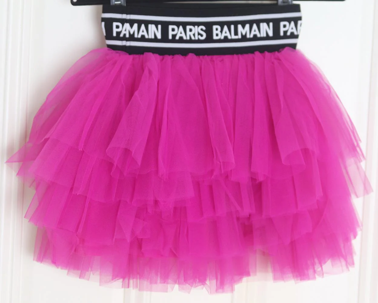 BALMAIN KIDS GIRLS LOGO TULLE SKIRT 6 YEARS - Image 2