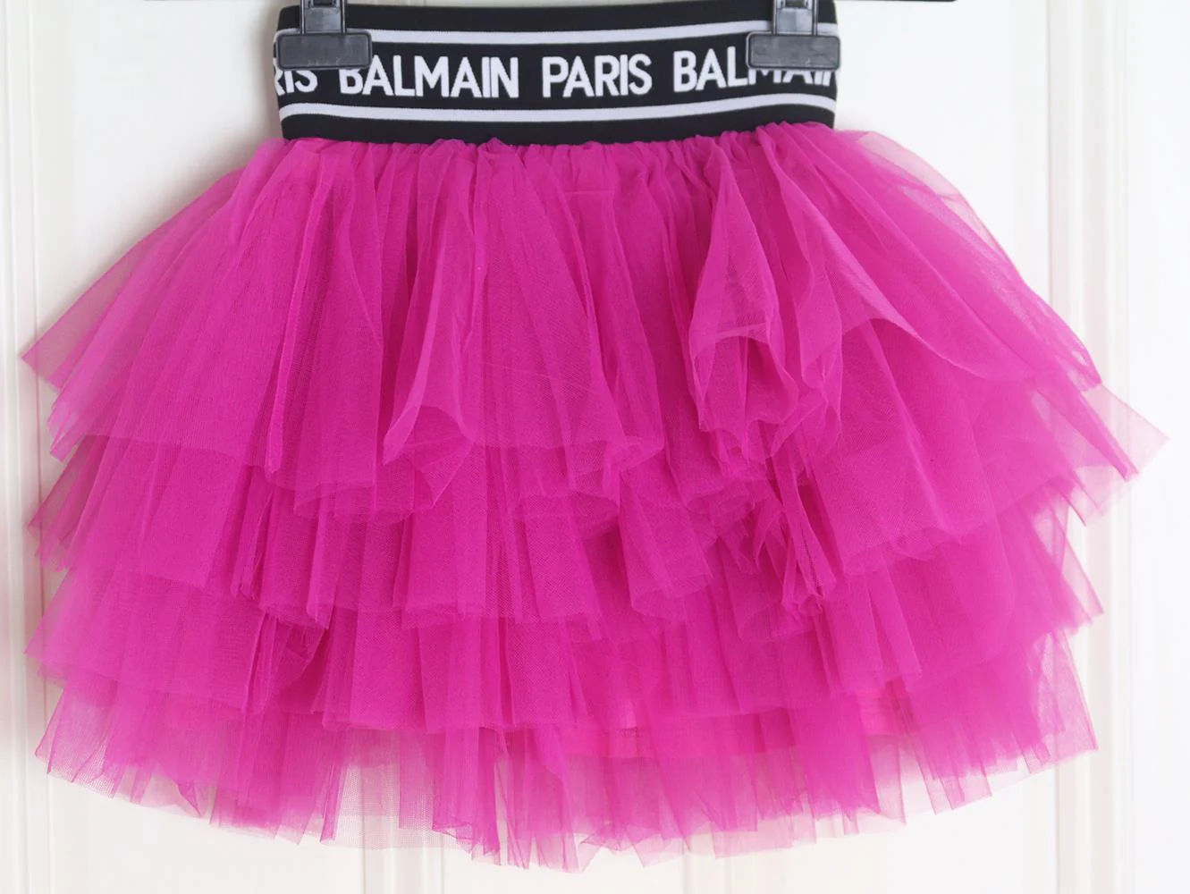 BALMAIN KIDS GIRLS LOGO TULLE SKIRT 6 YEARS - Image 3