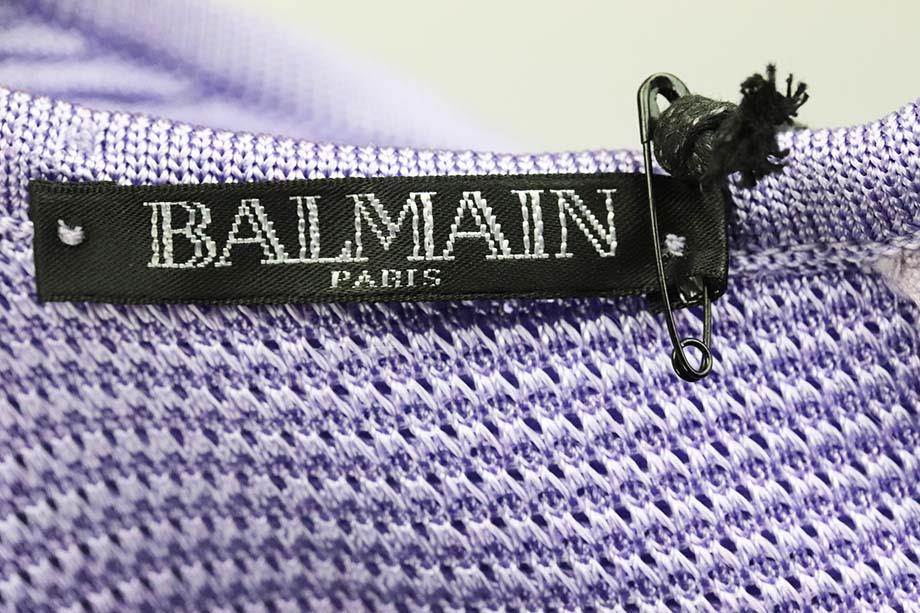 BALMAIN MESH PANELLED RIBBED KNIT MINI DRESS FR 42 UK 14 - Image 6