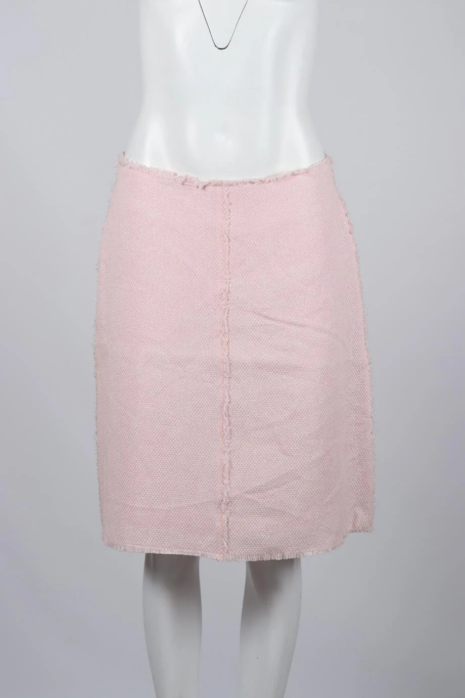 BALMAIN METALLIC COTTON BLEND TWEED SKIRT FR 42 UK 14 - Image 2